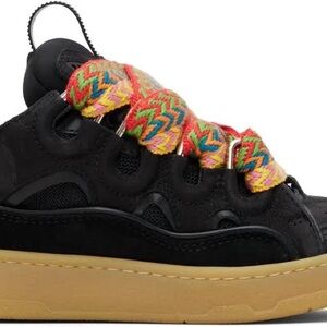 Lanvins Authentic Black and Multicolor Lace Shoes
